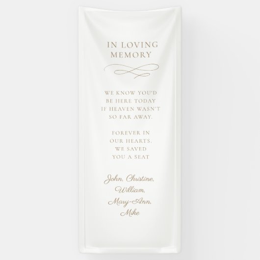 "In Loving Memory" Moderne kalligrafie, bruiloft Spandoek (Verticaal)