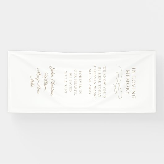 "In Loving Memory" Moderne kalligrafie, bruiloft Spandoek (Horizontaal)