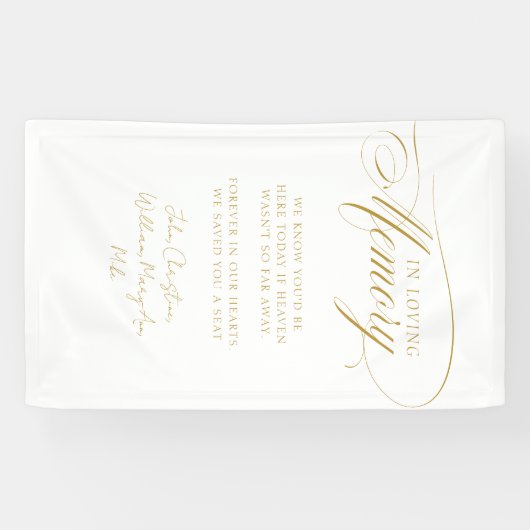 "In Loving Memory" Moderne kalligrafie, bruiloft Spandoek (Horizontaal)