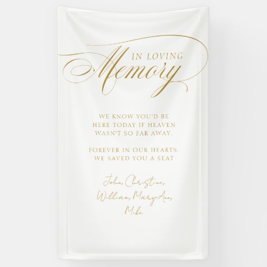 "In Loving Memory" Moderne kalligrafie, bruiloft Spandoek (Verticaal)