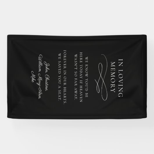 "In Loving Memory" Moderne kalligrafie, bruiloft Spandoek (Horizontaal)