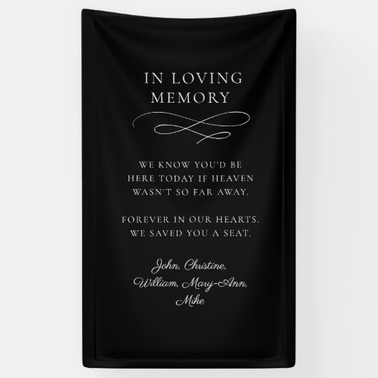 "In Loving Memory" Moderne kalligrafie, bruiloft Spandoek (Verticaal)