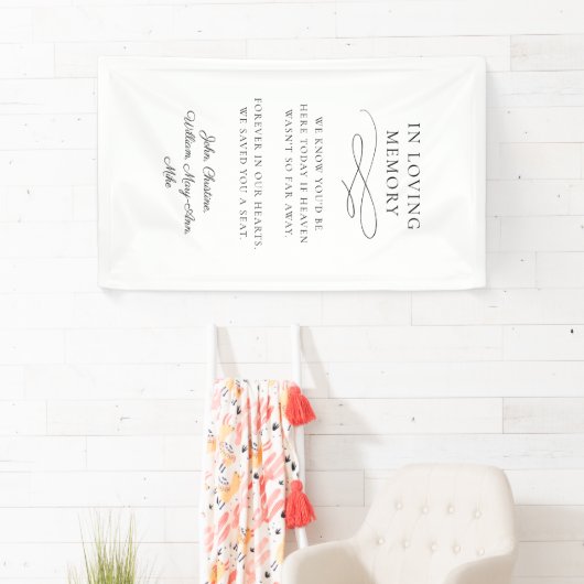 "In Loving Memory" Moderne kalligrafie, bruiloft Spandoek (Insitu)