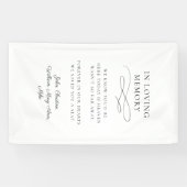 "In Loving Memory" Moderne kalligrafie, bruiloft Spandoek (Horizontaal)