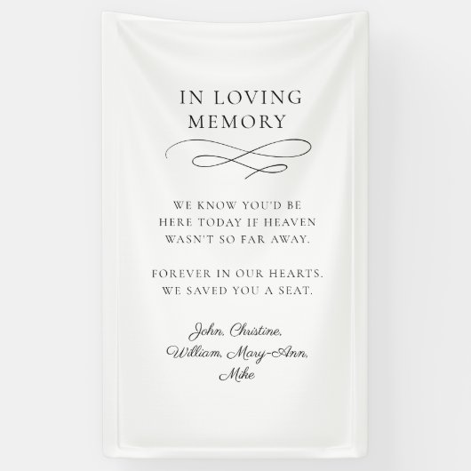 "In Loving Memory" Moderne kalligrafie, bruiloft Spandoek (Verticaal)