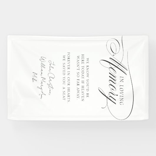 "In Loving Memory" Moderne kalligrafie, bruiloft Spandoek (Horizontaal)