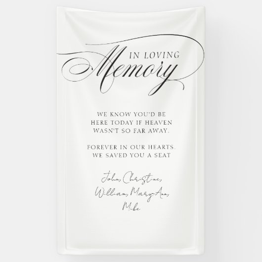 "In Loving Memory" Moderne kalligrafie, bruiloft Spandoek (Verticaal)