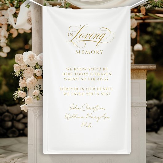 "In Loving Memory" Moderne kalligrafie, bruiloft Spandoek