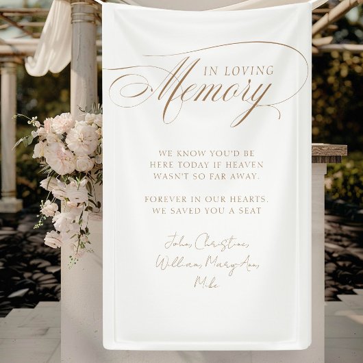 "In Loving Memory" Moderne kalligrafie, bruiloft Spandoek