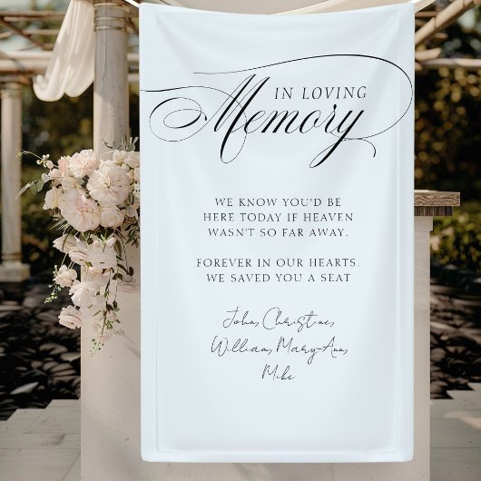 "In Loving Memory" Moderne kalligrafie, bruiloft Spandoek