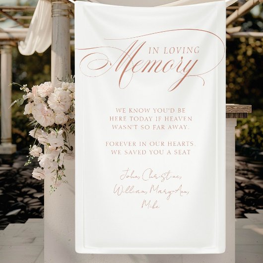 "In Loving Memory" Moderne kalligrafie, bruiloft Spandoek