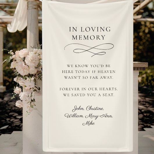 "In Loving Memory" Moderne kalligrafie, bruiloft Spandoek