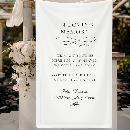 "In Loving Memory" Moderne kalligrafie, bruiloft Spandoek