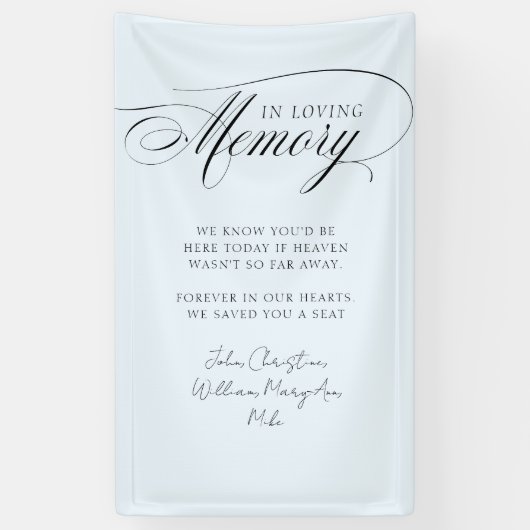 "In Loving Memory" Moderne kalligrafie, bruiloft Spandoek (Verticaal)