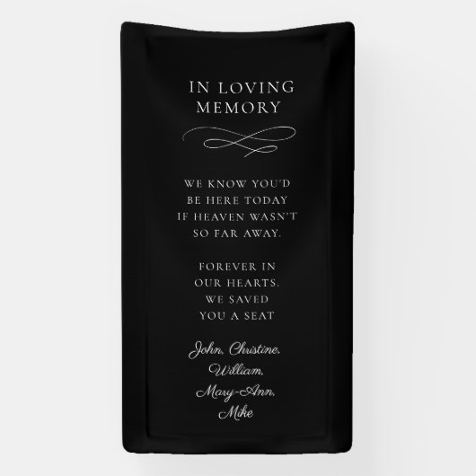 "In Loving Memory" Moderne kalligrafie, bruiloft Spandoek (Verticaal)