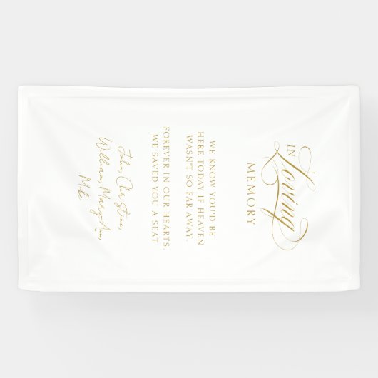 "In Loving Memory" Moderne kalligrafie, bruiloft Spandoek (Horizontaal)
