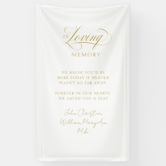 "In Loving Memory" Moderne kalligrafie, bruiloft Spandoek (Verticaal)