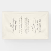 "In Loving Memory" Moderne kalligrafie, bruiloft Spandoek (Horizontaal)