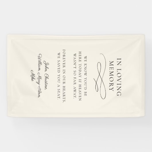 "In Loving Memory" Moderne kalligrafie, bruiloft Spandoek (Horizontaal)