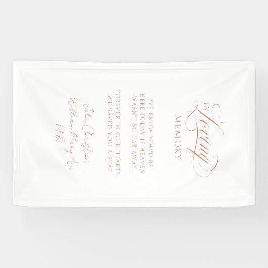"In Loving Memory" Moderne kalligrafie, bruiloft Spandoek (Horizontaal)