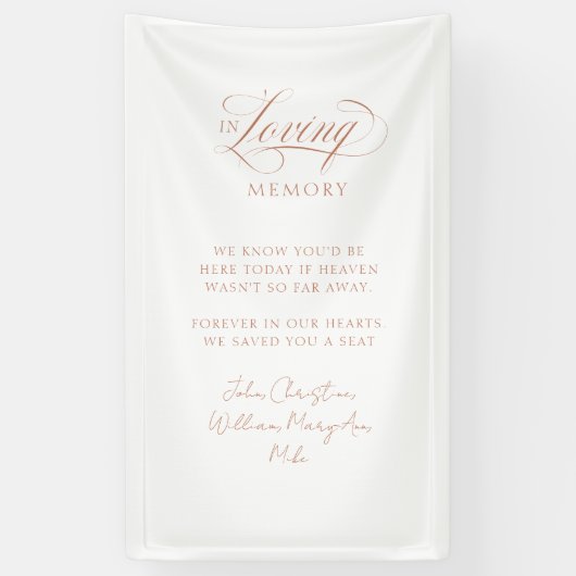 "In Loving Memory" Moderne kalligrafie, bruiloft Spandoek (Verticaal)
