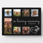 In Loving Memory Monogram Dog Memorial Fotoplaat (voorkant)