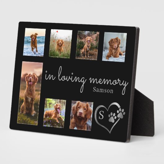 In Loving Memory Monogram Dog Memorial Fotoplaat (Zijkant)