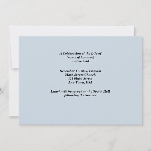 In Loving Memory, Mountain Wildbloemen Floral Kaart (Achterkant)