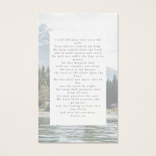 In Loving Memory Mountains Memorial Prayer Kaart (Achterkant)