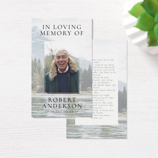 In Loving Memory Mountains Memorial Prayer Kaart (Bureau)