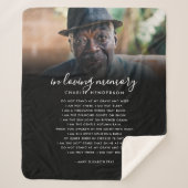 In Loving Memory Naam, Aangepaste offerte/gedicht  Sherpa Deken (Voorkant)