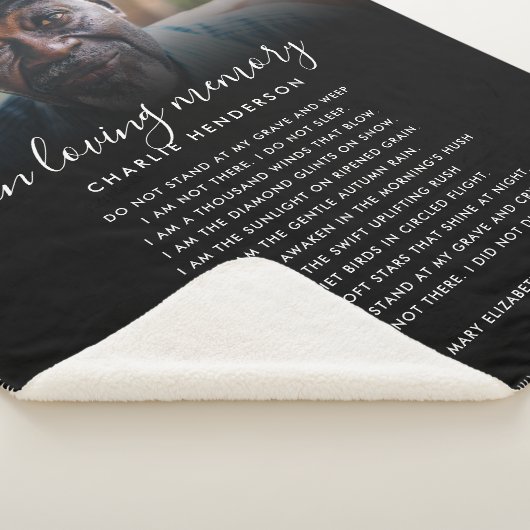 In Loving Memory Naam, Aangepaste offerte/gedicht  Sherpa Deken (3/4)