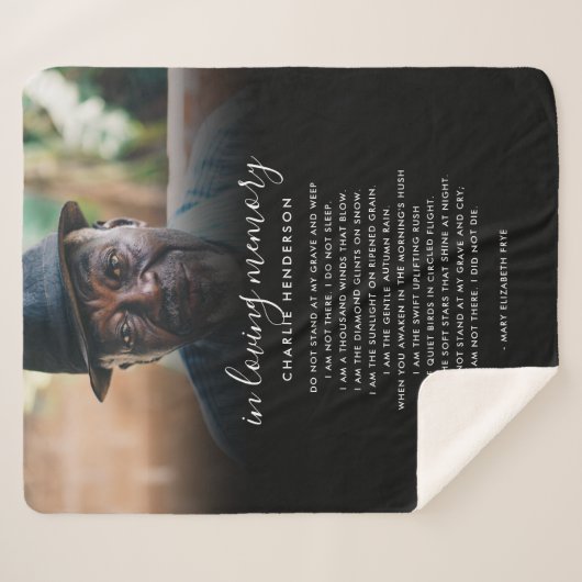In Loving Memory Naam, Aangepaste offerte/gedicht  Sherpa Deken (Voorkant (horizontaal))