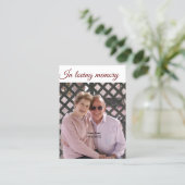 In Loving Memory Naam Tekst Keepsake Gebedskaart Visitekaartje (Staand voorkant)