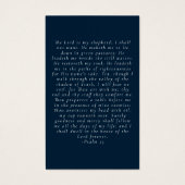 In Loving Memory Navy Blue Memorial Prayer Kaart (Achterkant)