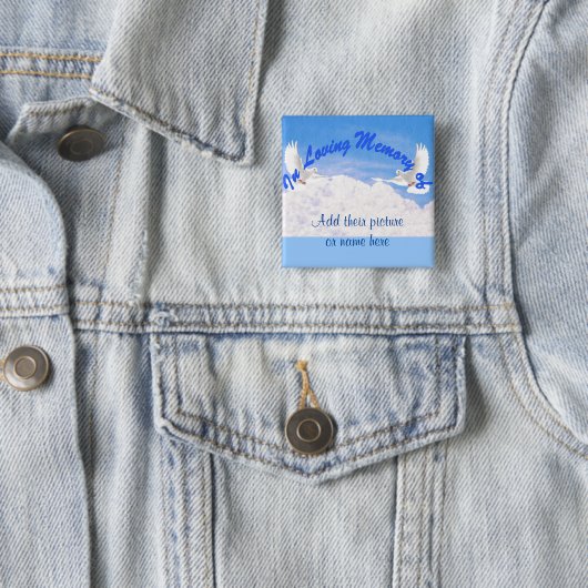 In Loving Memory of.._Button Vierkante Button 5,1 Cm (In situ)