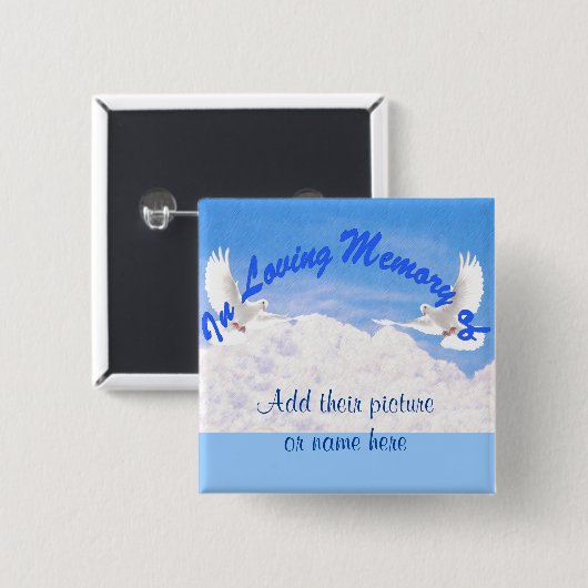 In Loving Memory of.._Button Vierkante Button 5,1 Cm (Voorkant /achterkant)