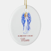 In Loving Memory of Mam Personalized Angel Keramisch Ornament (Rechts)