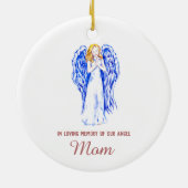 In Loving Memory of Mam Personalized Angel Keramisch Ornament (Achterkant)