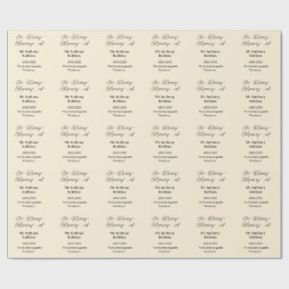In Loving memory of name funeral memory keepsake Cadeaupapier