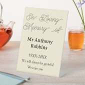 In Loving memory of name funeral memory keepsake Reclamebord Met Voetstuk (Insitu)