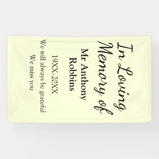 In Loving memory of name funeral memory keepsake Spandoek (Horizontaal)
