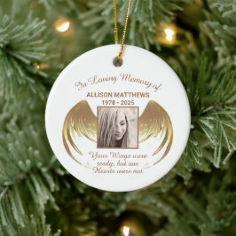 in Loving Memory of the Photo Wings Memorial Keramisch Ornament