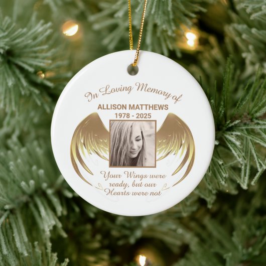 in Loving Memory of the Photo Wings Memorial Keramisch Ornament (Boom)