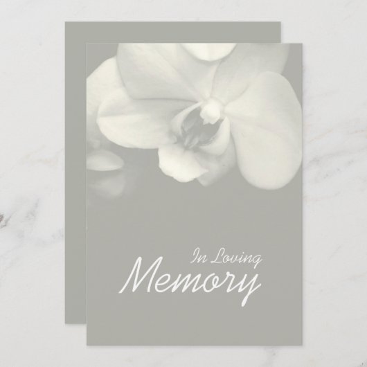 In Loving Memory Orchid 9 Uitvaart Aankondiging (Voorkant / Achterkant)