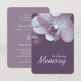 In Loving Memory Orchid P begrafenisdienst Kaart
