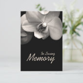 In Loving Memory Orchidee Sepia Uitvaart Aankondig Kaart (Staand voorkant)