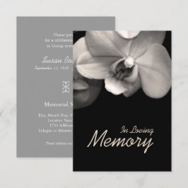 In Loving Memory Orchidee Sepia Uitvaart Aankondig Kaart