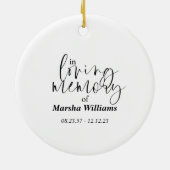 In Loving Memory ornament (Achterkant)