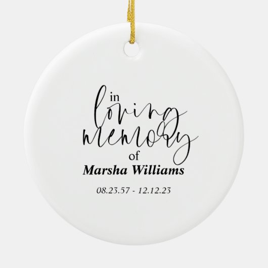 In Loving Memory ornament (Achterkant)